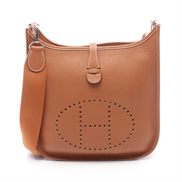 HERMES Evelyne 3 PM Crossbody Shoulder Bag B Clemence Leather Brown Gold SHW