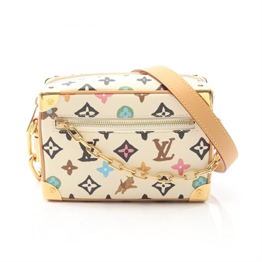 LOUIS VUITTON Mini soft trunk Shoulder Bag M25132 canvas leather Monogram Beige