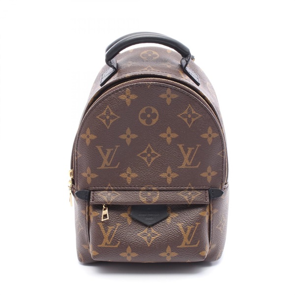 LOUIS VUITTON Palm Springs Backpack Mini M44873 Monogram canvas Brown Black Used