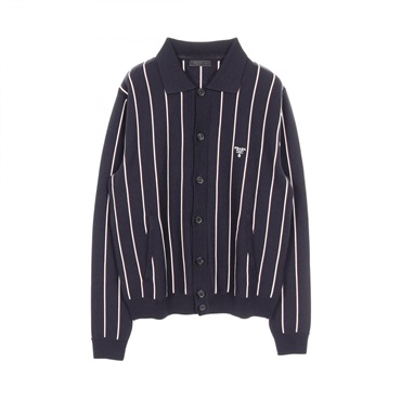 PRADA Cardigan Sweater Knitwear UMG381 wool Navy White Red Used mens