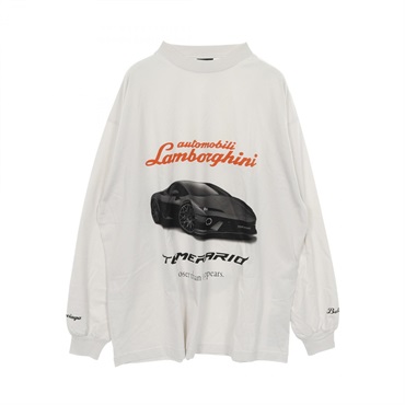 BALENCIAGA × Automobili Lamborghini T-shirt 835839 cotton Gray Orange mens #2