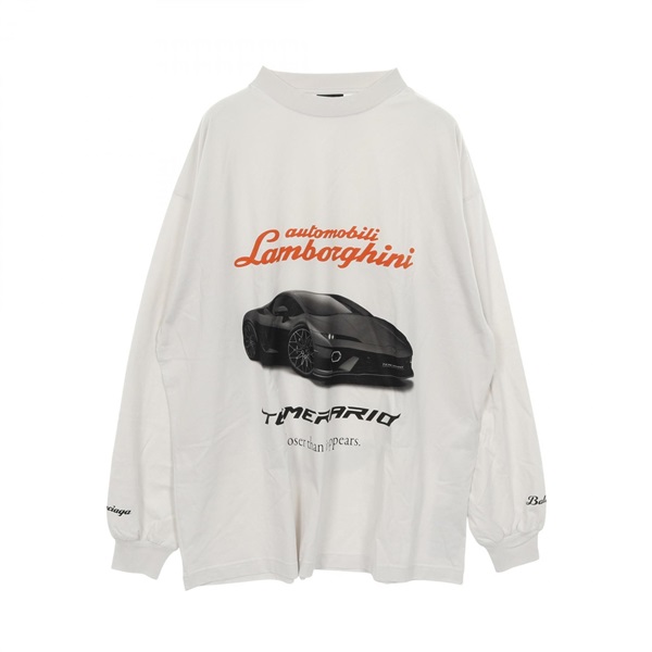 BALENCIAGA × Automobili Lamborghini T-shirt 835839 cotton Gray Orange mens #2
