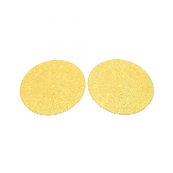 HERMES Soleil d'Hermès serving plate Tableware Pottery Yellow White Used unisex