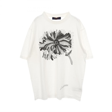 LOUIS VUITTON yayoi kusama Psychedelic Flower T-shirt XXL size cotton White BK