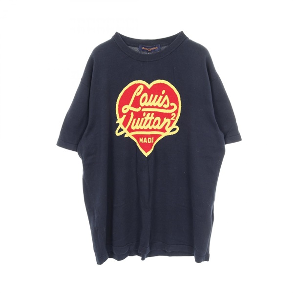 LOUIS VUITTON × NIGO Intarsia Heart Sweat Knit Top cotton Navy #XXL Used mens