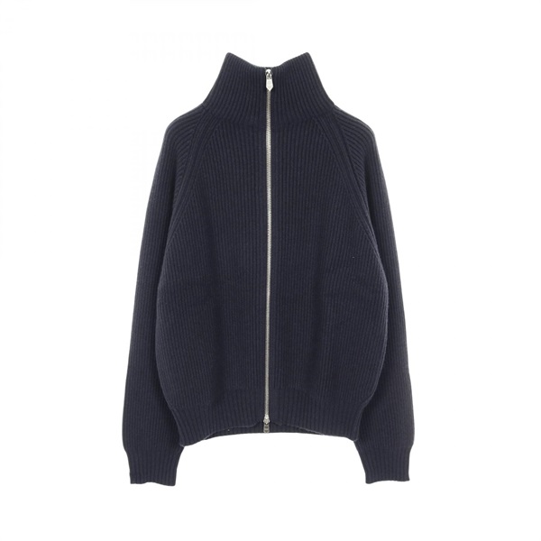 HERMES Drivers knitwear Zippy jacket cashmere Navy Used mens size L