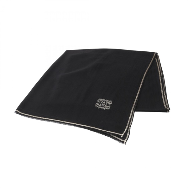 CHANEL COCO Mark Stole wrap cashmere Black Gold Used Women