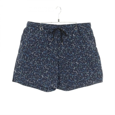 HERMES H pattern swimwear Pants Nylon Navy Blue Used mens size XXL