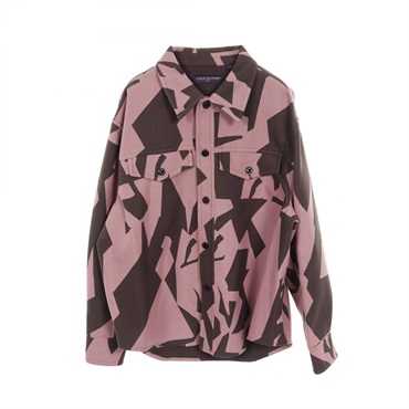 LOUIS VUITTON Double-faced overshirt jacket Coverall L size cotton Orange Blue