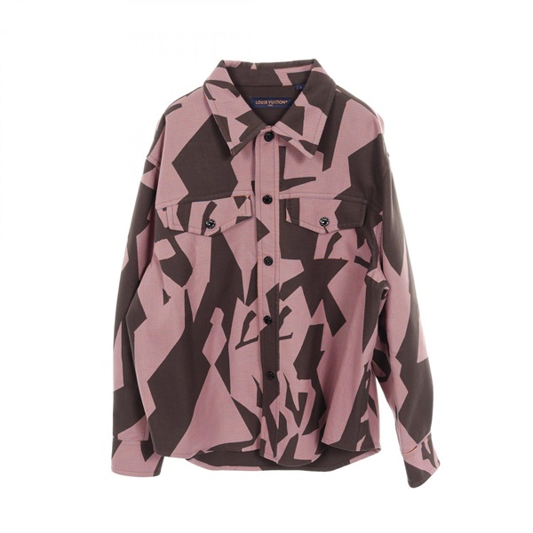 LOUIS VUITTON Double-faced overshirt jacket Coverall L size cotton Orange Blue