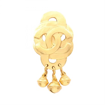 CHANEL COCO Mark Brooch pin Gold Plated Used CC