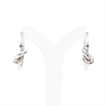 CELINE Knot Small Hoop Pierced Earrings Stainless Steel Used Women 23 x 23mm