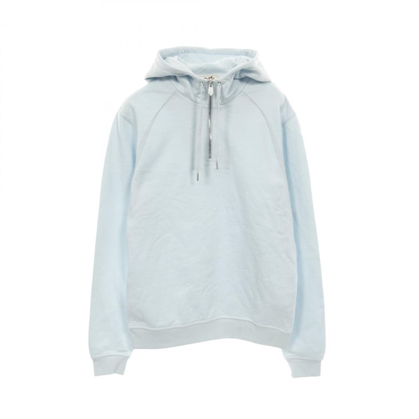 HERMES Hoodie Sweat Tops cotton Blue Used mens size XS