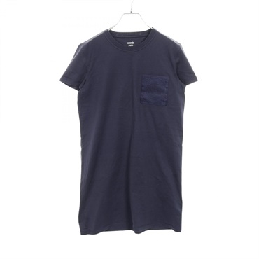 HERMES Mosaic Dress 3E4509DL cotton Navy Used Women size 38