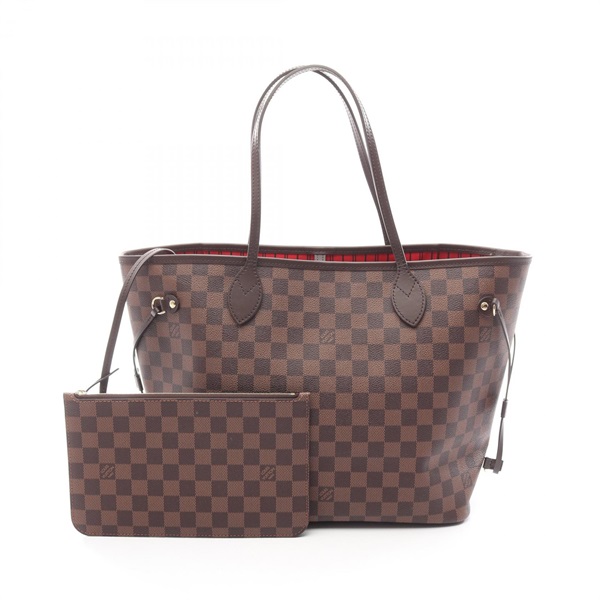 LOUIS VUITTON Neverfull MM Tote shoulder Bag N41358 Damier Ebene Cerise Used