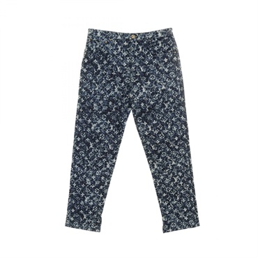 LOUIS VUITTON Monogram Denim pants HPD15W cotton Navy Used mens size 30