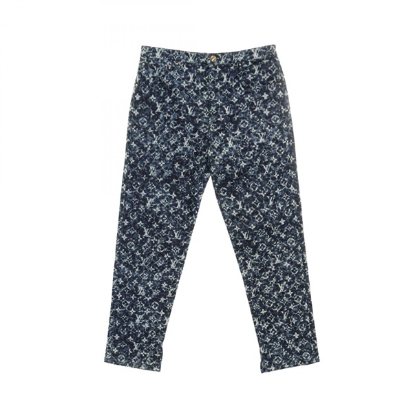 LOUIS VUITTON Monogram Denim pants HPD15W cotton Navy Used mens size 30