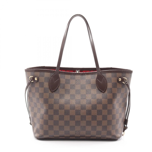 LOUIS VUITTON Neverfull PM Shoulder Tote Bag N51109 Damier canvas Ebene Used LV