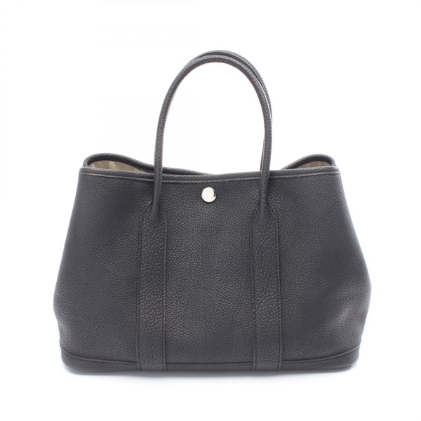 HERMES Garden party TPM Hand Tote Bag Negonda leather Black Used Women P SHW