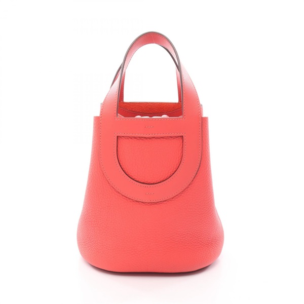 HERMES In the Loop 18  Handbag U Taurillon Clemence Rose Texas Used Women SHW