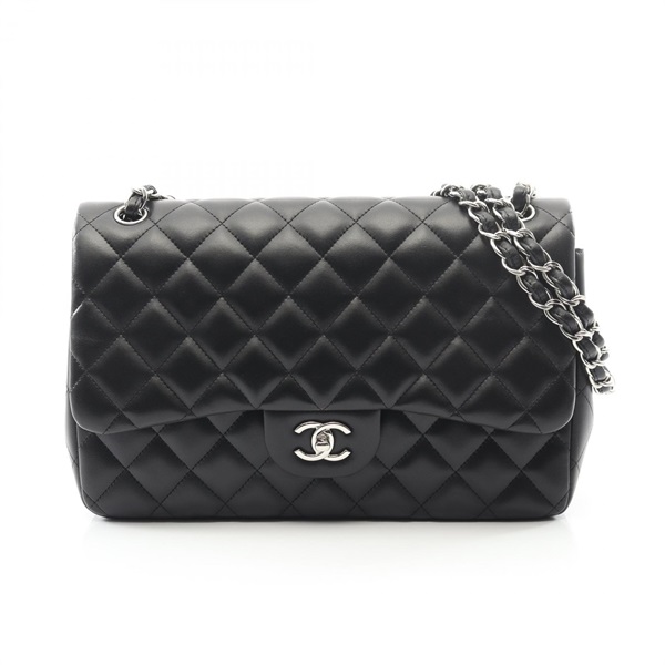 CHANEL Jumbo Matelasse 30 Classic Shoulder Bag A58600 Lamb leather Black Used CC