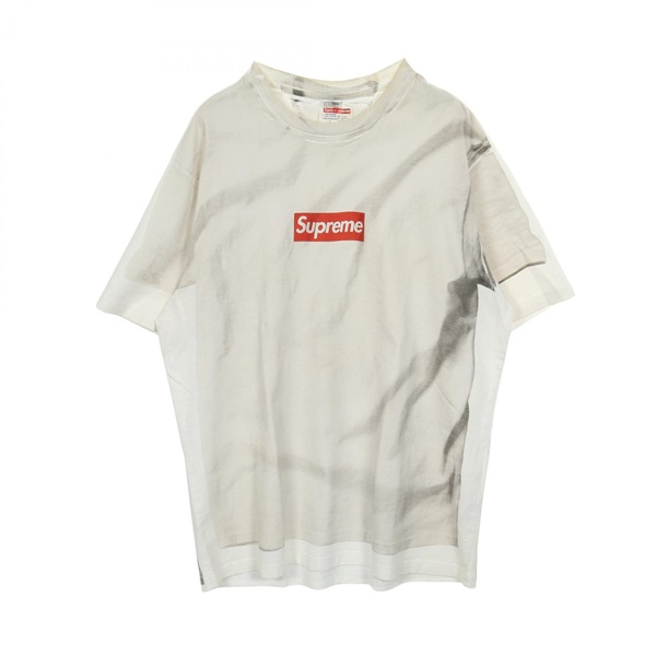 Supreme × MM6 MAISON MARGIELA T-shirt cotton White Gray ＃L Used mens