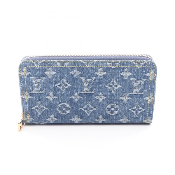 LOUIS VUITTON Zippy Wallet LV Remix Around long purse M82958 Monogram denim Blue