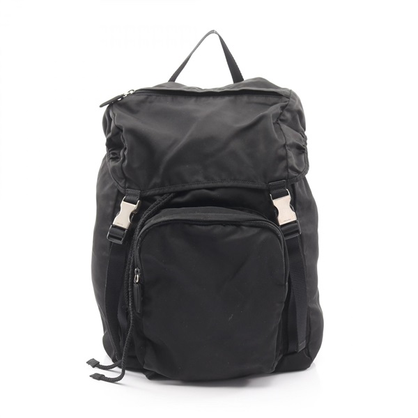 PRADA Rucksack Backpack Nylon Black logo Used Women