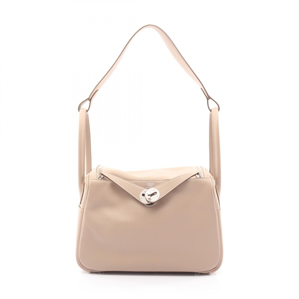 HERMES Lindy 26 Shoulder Bag Q Swift leather Argile Used Women SHW