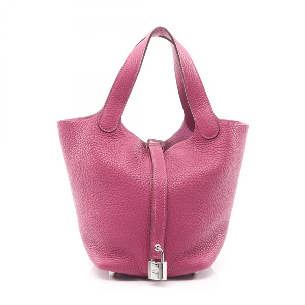 HERMES Picotin Lock PM tote Handbag O Taurillon Clemence Tosca Used Women SHW