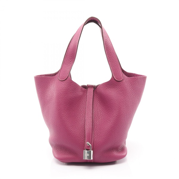 HERMES Picotin Lock MM tote Handbag O Taurillon Clemence Tosca Used Women SHW