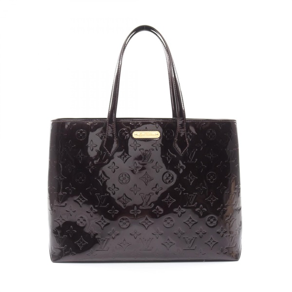 LOUIS VUITTON Wilscher MM Tote shoulder Bag M91645 Vernis leather Amarrante Used