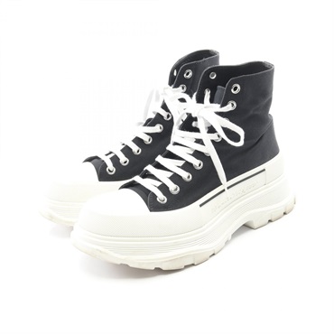 Alexander McQueen TREAD SLICK Platform Sneakers Canvas Black White #42 Used Mens
