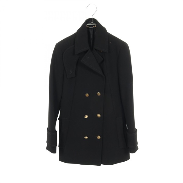GUCCI Peacoat Jacket 310312 wool Black Used Women #38