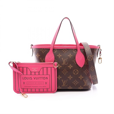 LOUIS VUITTON Neverfull Shoulder Tote Bag M12106 Monogram canvas Brown Pink Used