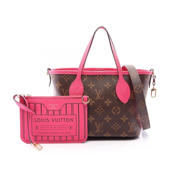 LOUIS VUITTON Neverfull Shoulder Tote Bag M12106 Monogram canvas Brown Pink Used