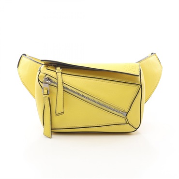 LOEWE Puzzle Bumbag Mini crossbody shoulder B510U89X02 leather Yellow Used Women