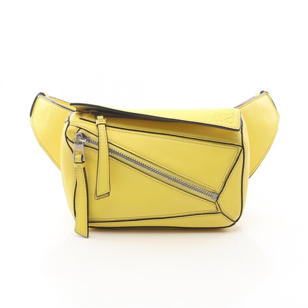 LOEWE Puzzle Bumbag Mini crossbody shoulder B510U89X02 leather Yellow Used Women