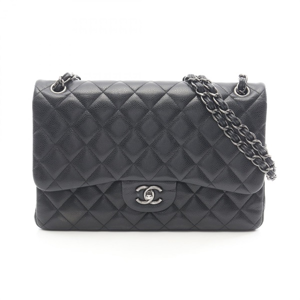 CHANEL Deca Matelasse 30 Classic Large W Flap Chain Shoulder Bag A58600 leather