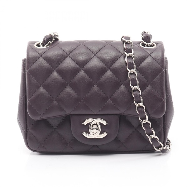 CHANEL Mini Matelasse Chain Shoulder Crossbody Bag A35200 leather Brown SHW Used