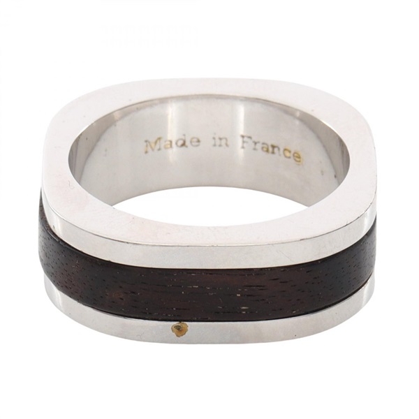 LOUIS VUITTON Berg Metal et Bois Ring plating Black Used mens US size 10.5 #21