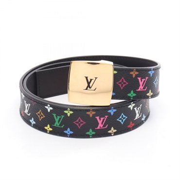 LOUIS VUITTON Ceinture LV Cut Belt M6890 Monogram Multi leather PVC Black Used