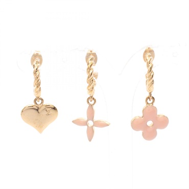 LOUIS VUITTON Boucle d'oreille Sweet Monogram Pierced earrings Gold Plated Used