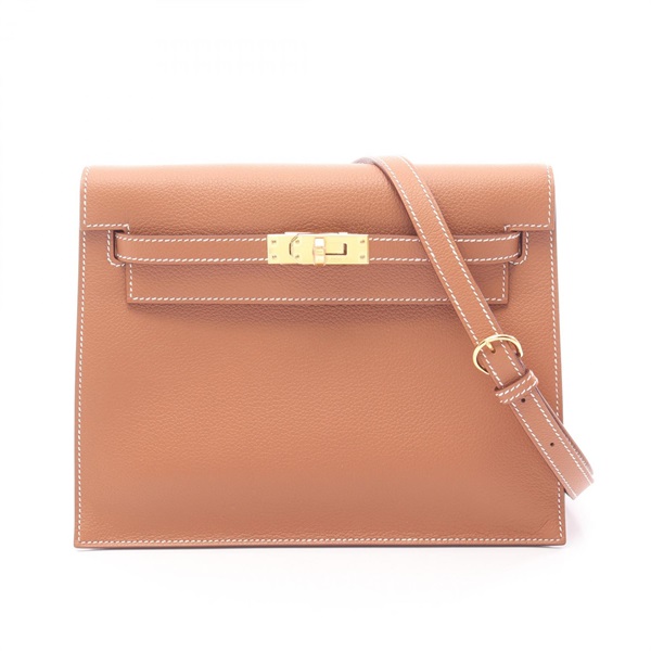 HERMES Kelly dance 2 Shoulder crossbody Bag K Evercolor leather Gold GHW
