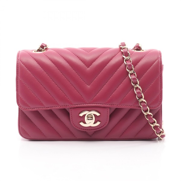 CHANEL Mini Matelasse 20 Chain Shoulder Bag A69900 Lamb leather Bordeaux Used CC