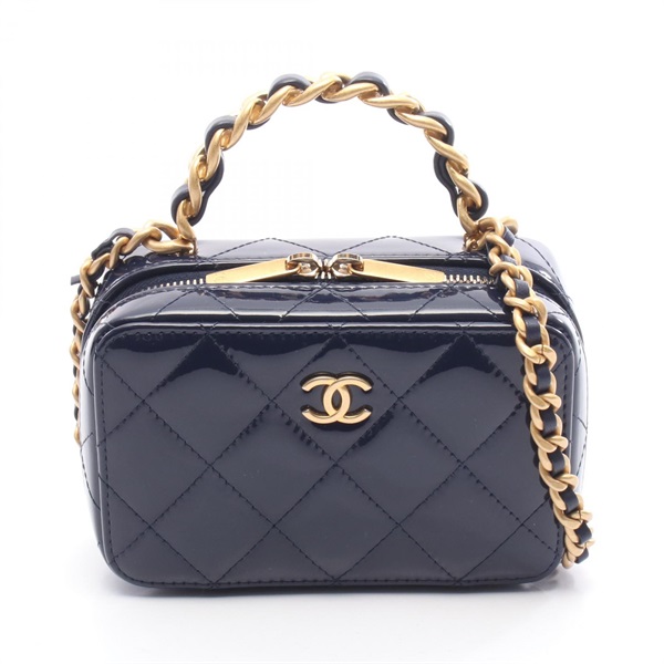 CHANEL Matelasse Top Handle Chain Vanity Shoulder Crossbody Bag AP2874 leather