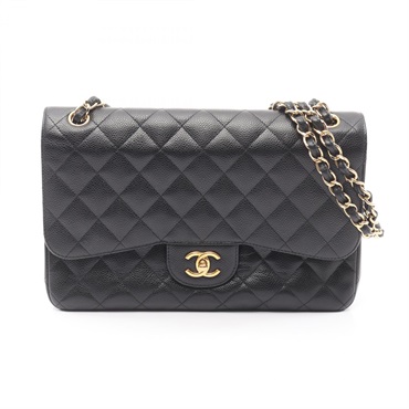 CHANEL Jumbo Matelasse 30 Classic Large Shoulder Bag A58600 leather Black Used