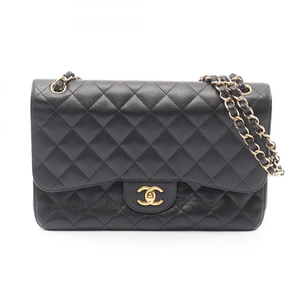 CHANEL Jumbo Matelasse 30 Classic Large Shoulder Bag A58600 leather Black Used