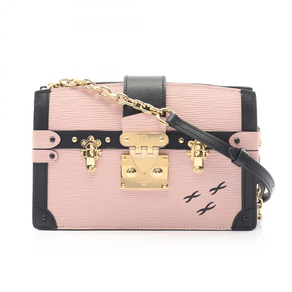 LOUIS VUITTON Trunk clutch chain crossbody Shoulder Bag M53191 Epi Rose valerine