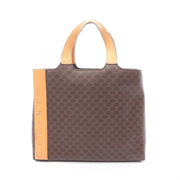 CELINE Macadam Hand Tote bag PVC coated canvas leather Brown Used Women